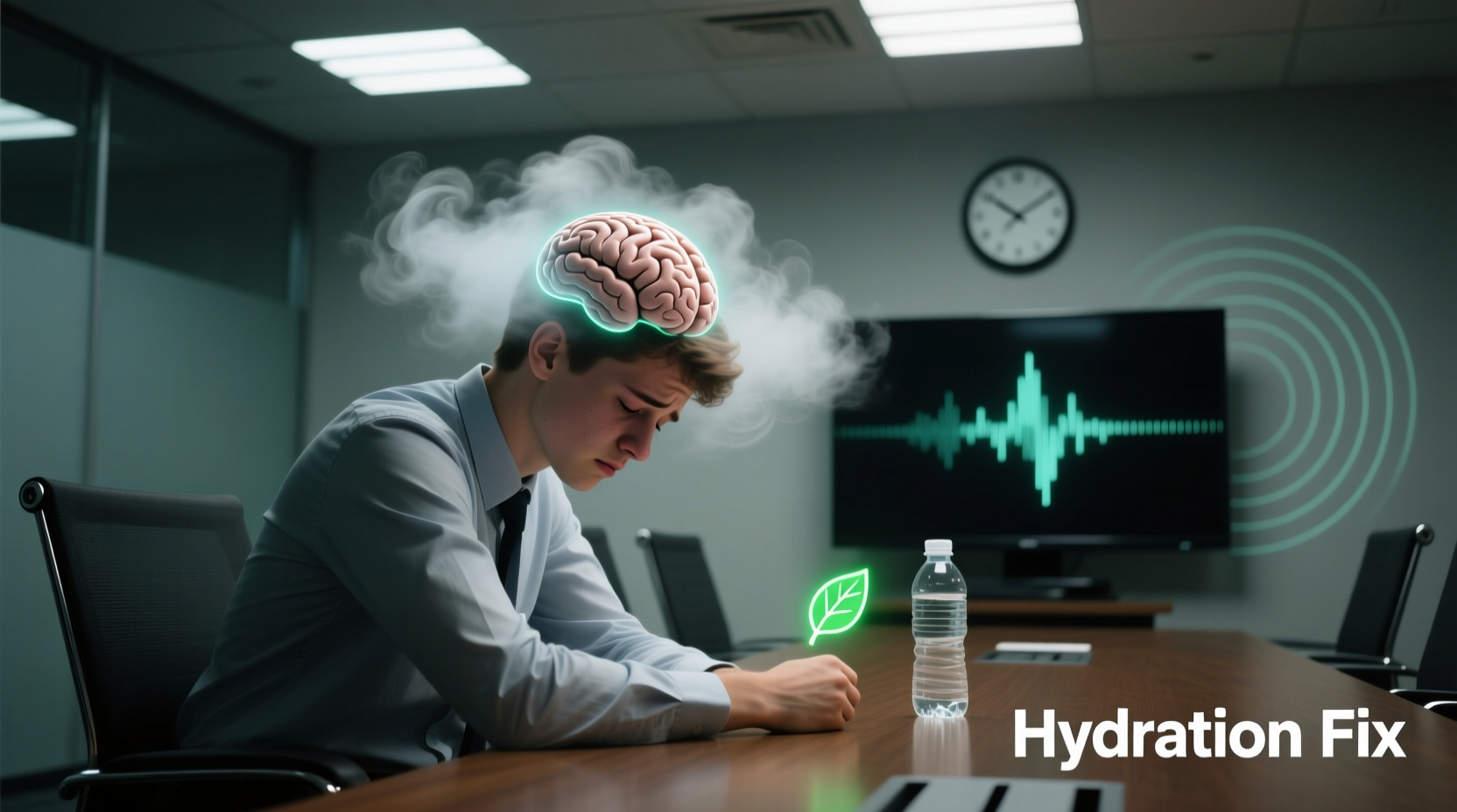 why does my brain fog up during afternoon meetings hydration and light fixes