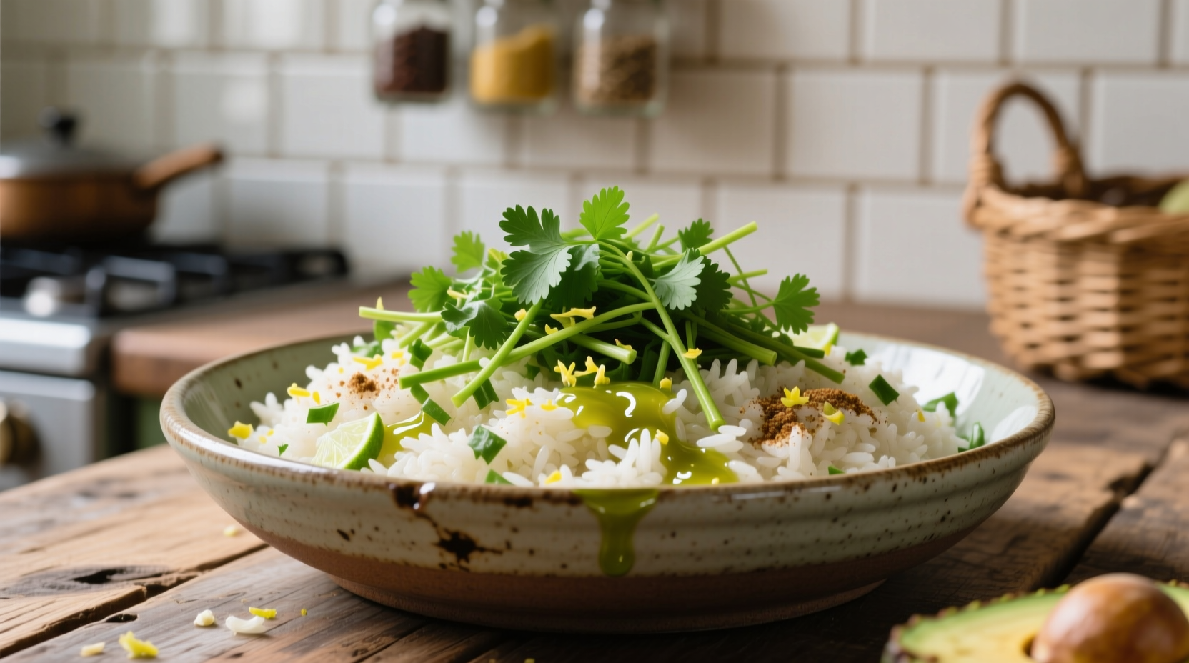 make chipotle style rice with cilantro stems