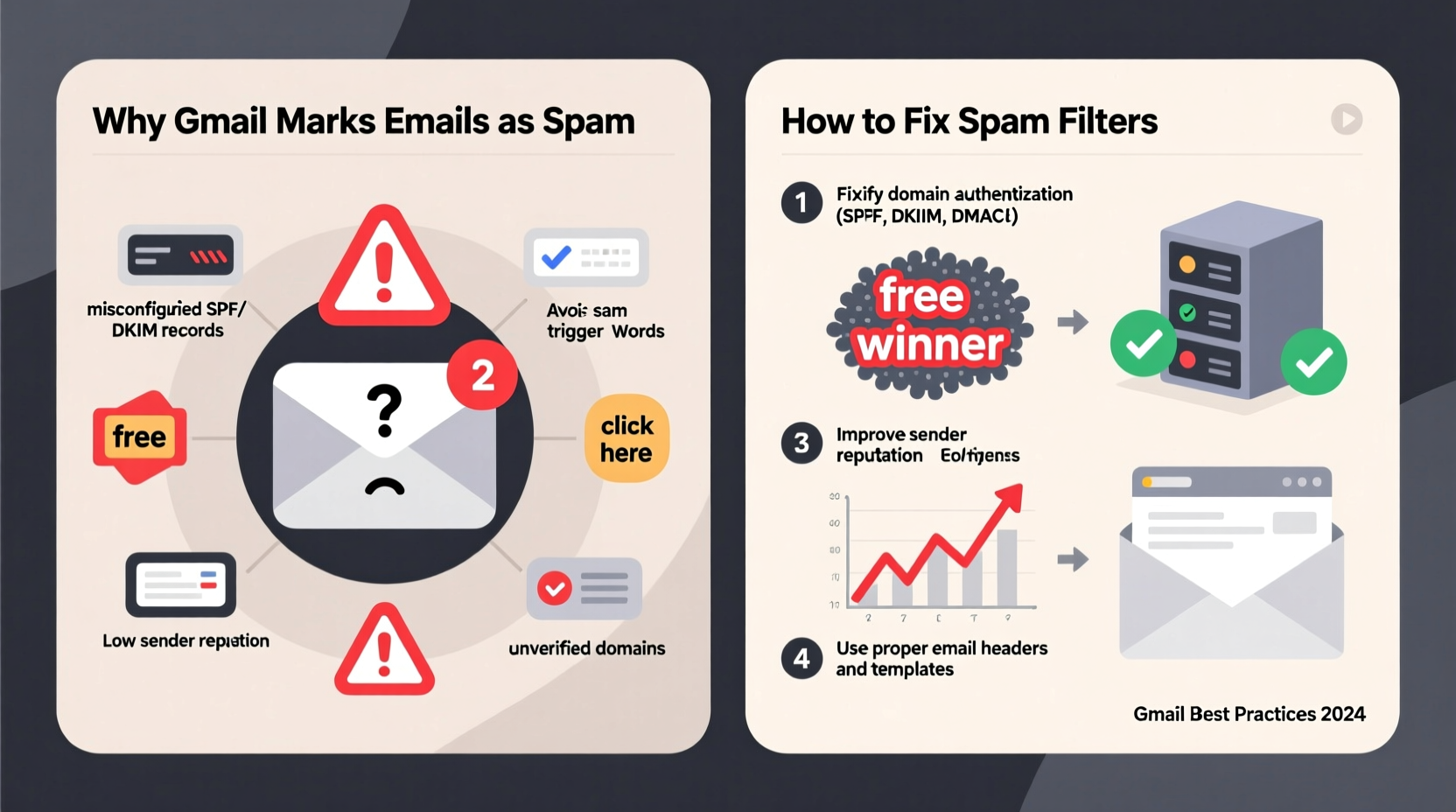 why does my gmail mark emails as spam incorrectly and how to fix filters