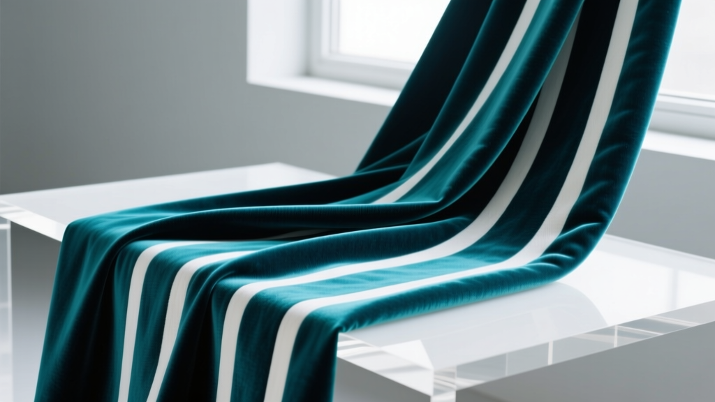 Teal Striped Velvet Upholstery Fabric: Luxury, Durability & Design
