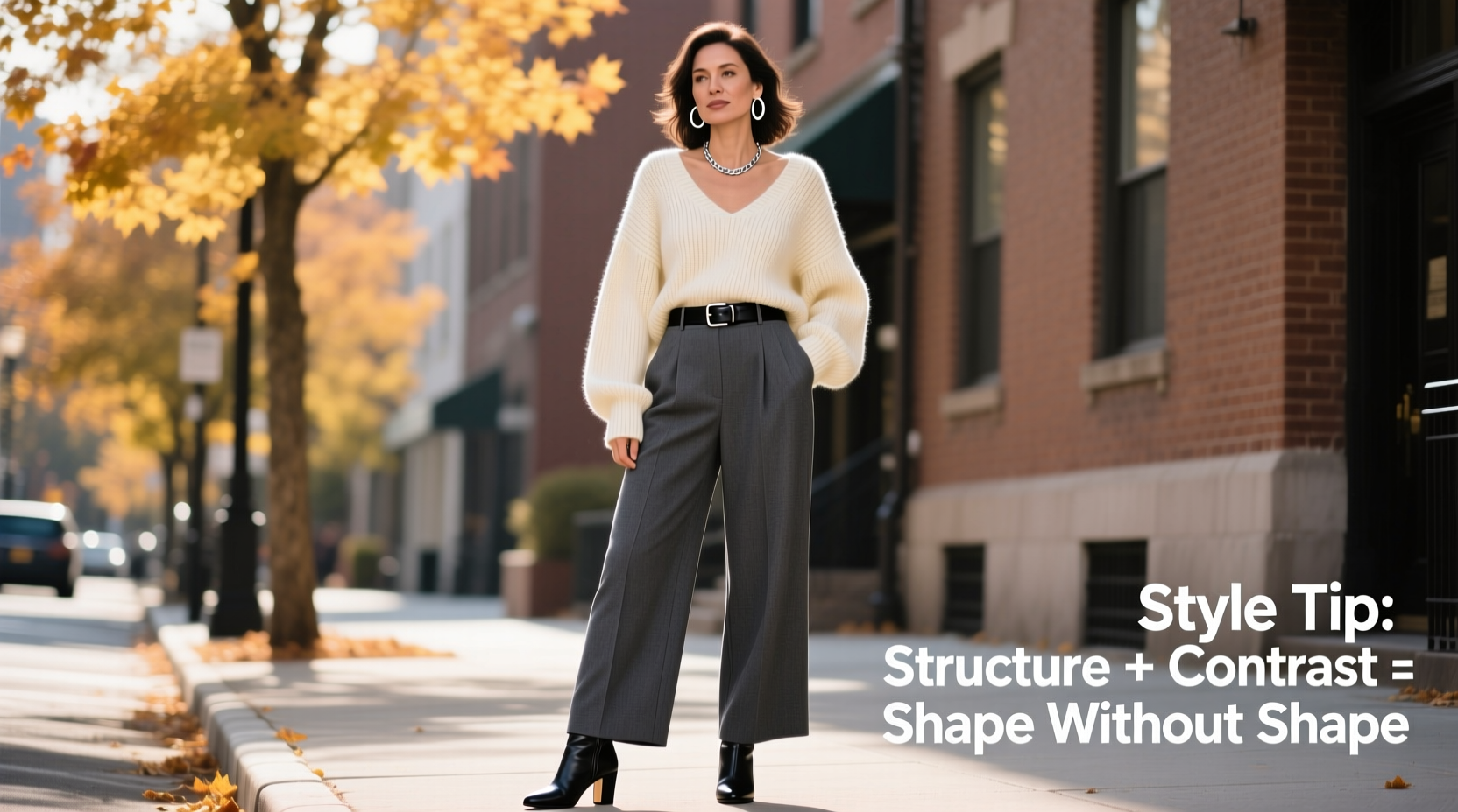 how to style oversized sweaters without looking shapeless this fall