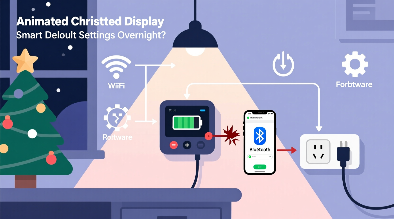 why does my animated christmas display reset to default settings overnight
