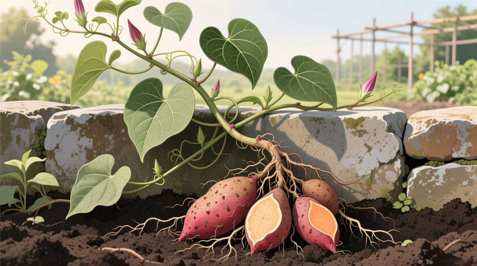 does sweet potato vine produce sweet potatoes