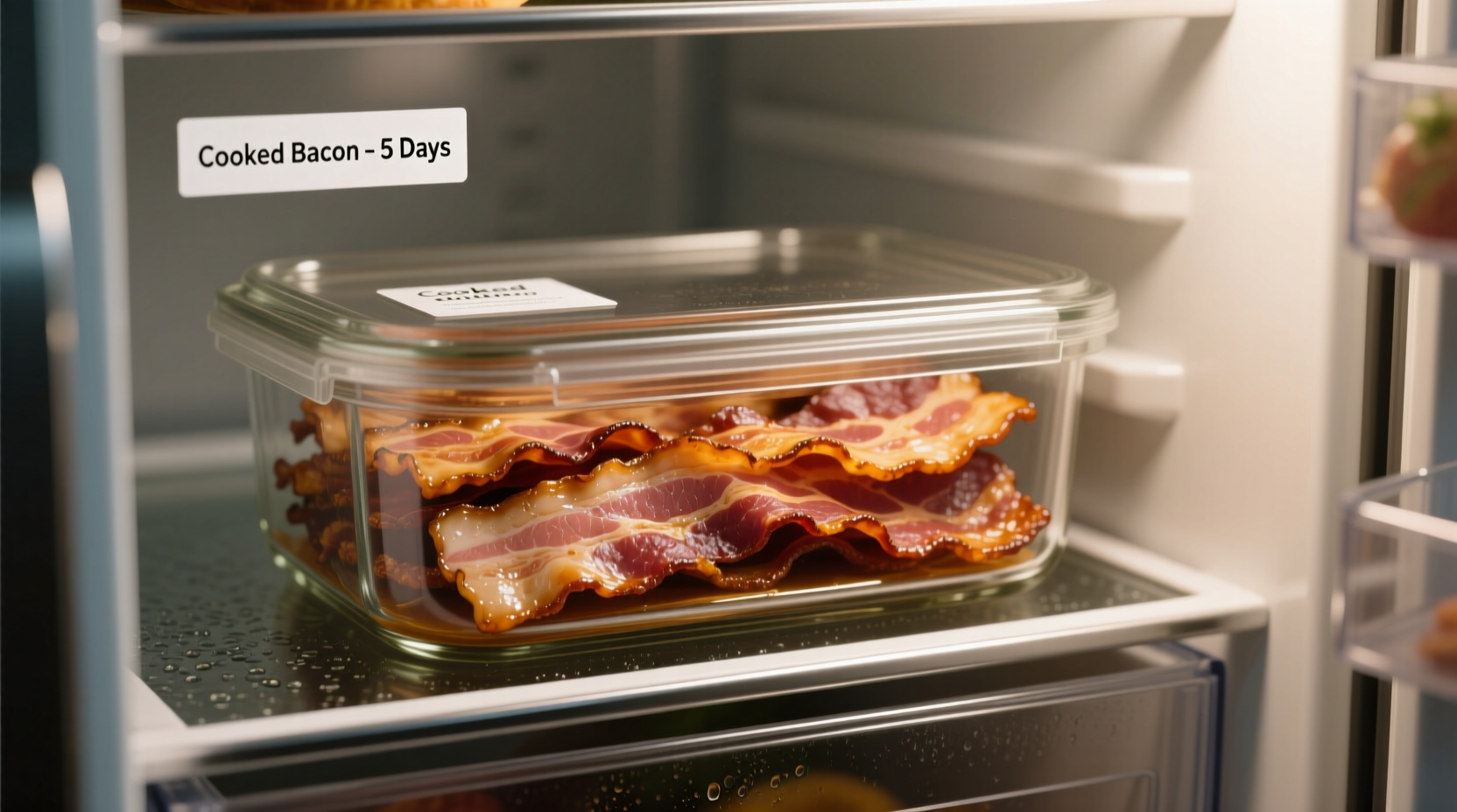 how long is cooked bacon good for in fridge
