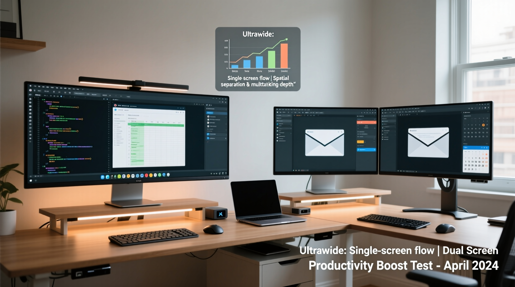 ultrawide monitor vs dual screen setup best productivity boost for work