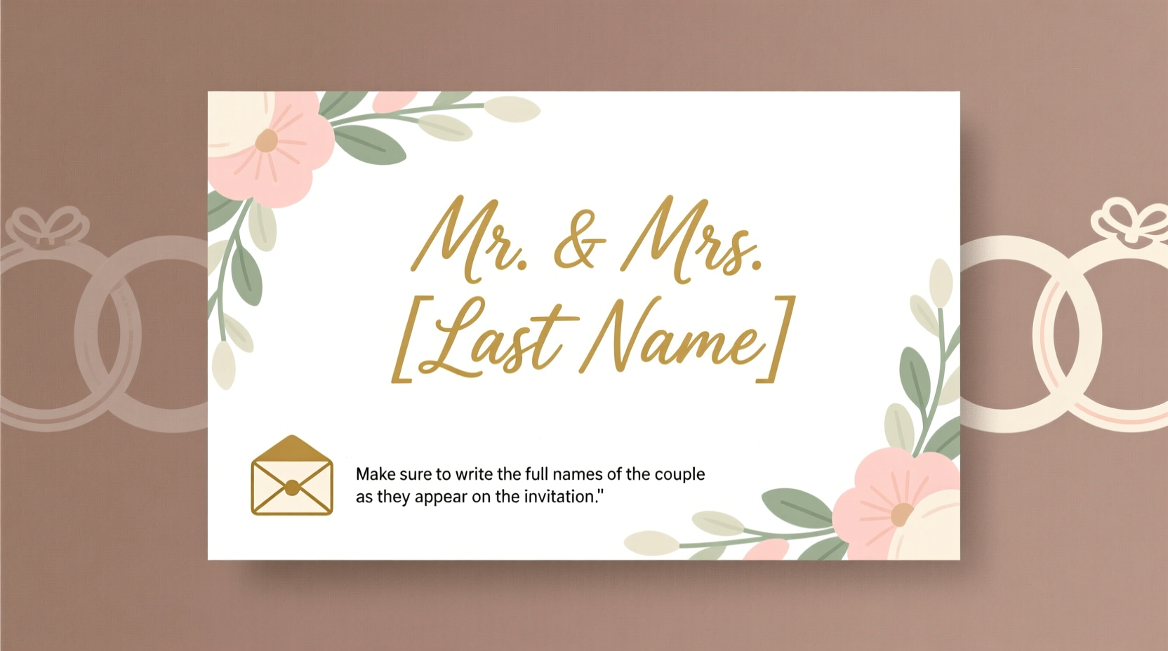 how to address check for wedding gift