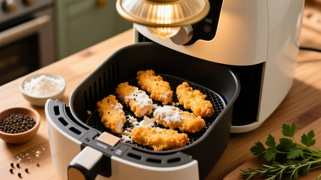 Crispy Flour-Coated Chicken Tenders in Air Fryer