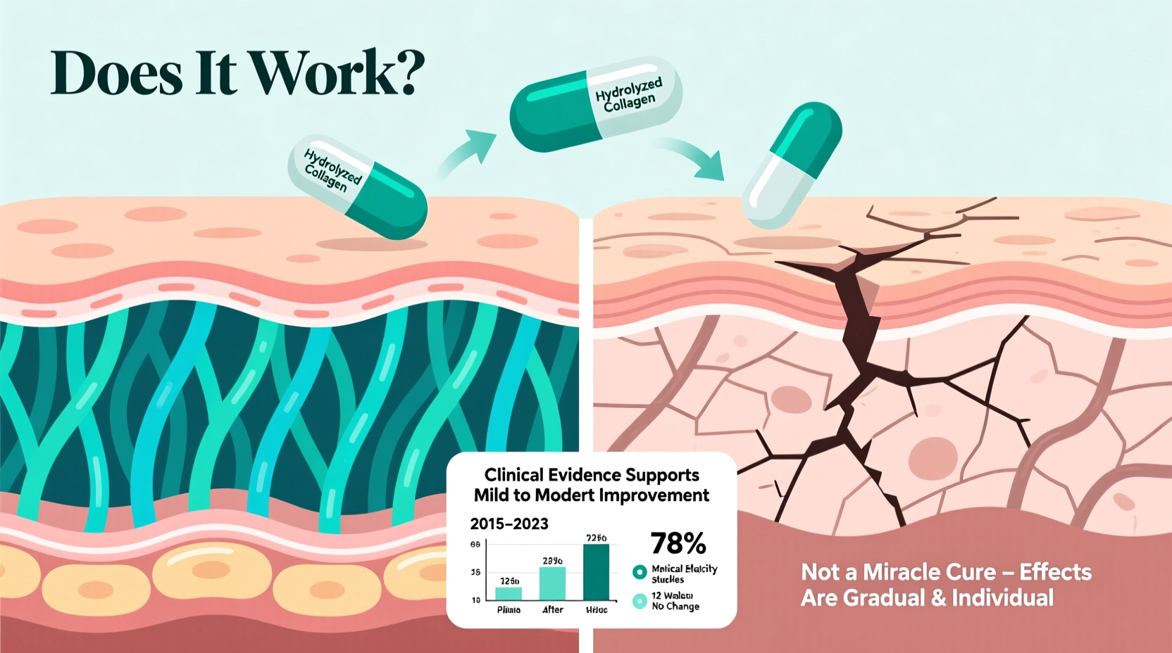 do collagen supplements improve skin elasticity or is it all hype