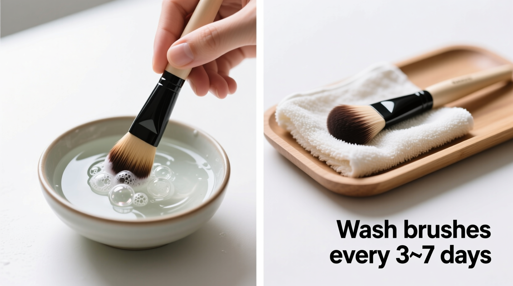 how to wash makeup brushes properly to prevent breakouts