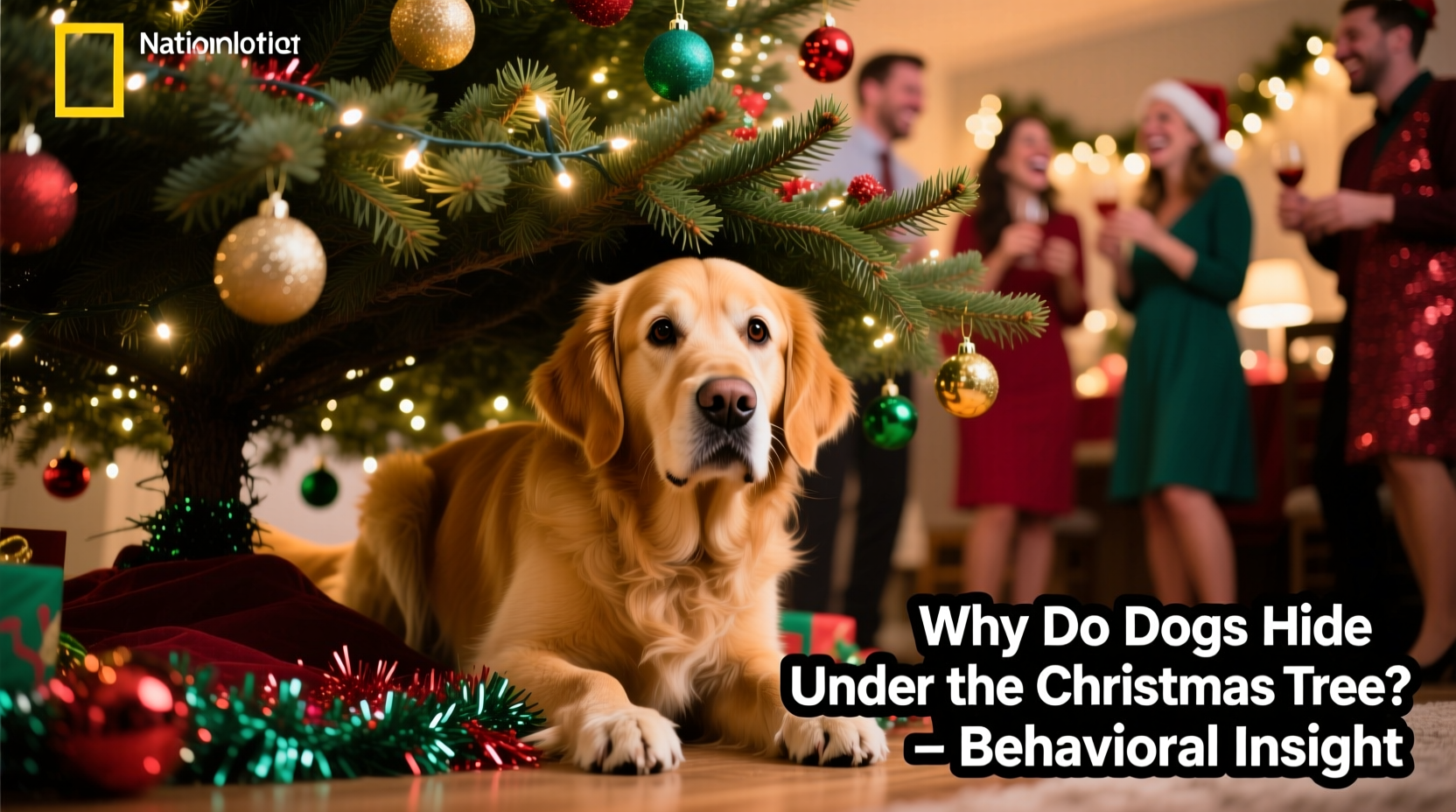 why do dogs hide under the christmas tree during parties behavior explained