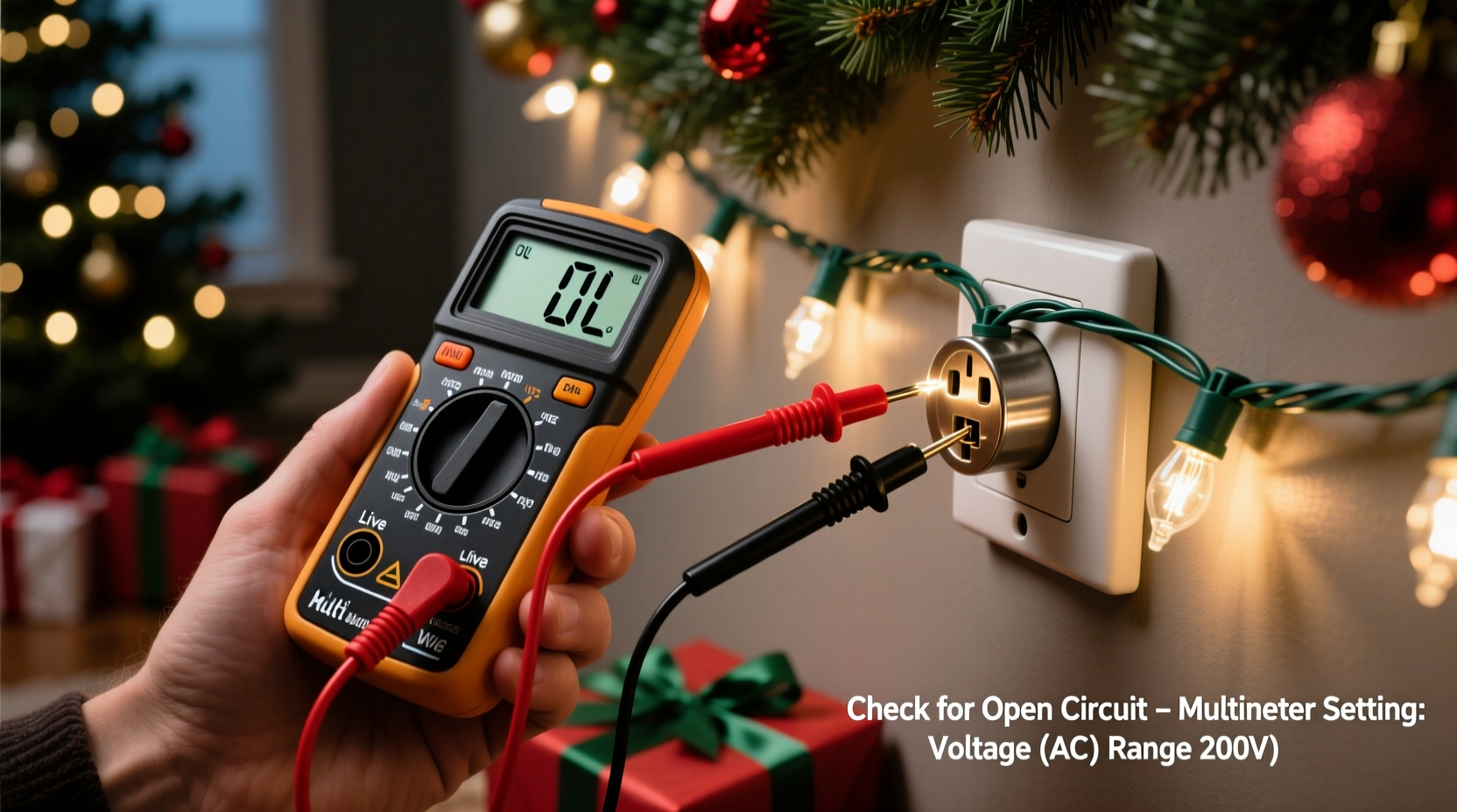 how to check christmas lights with a multimeter