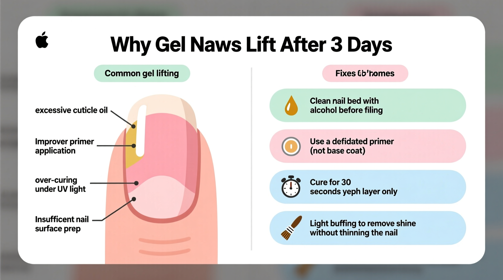 why do my gel nails lift after three days common mistakes and fixes
