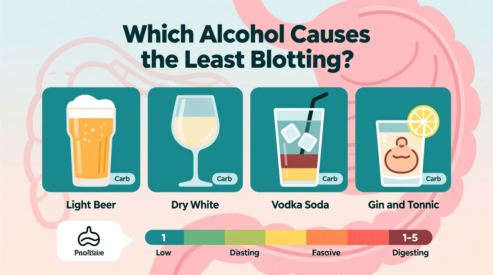 which alcohol causes the least bloating according to dietitians
