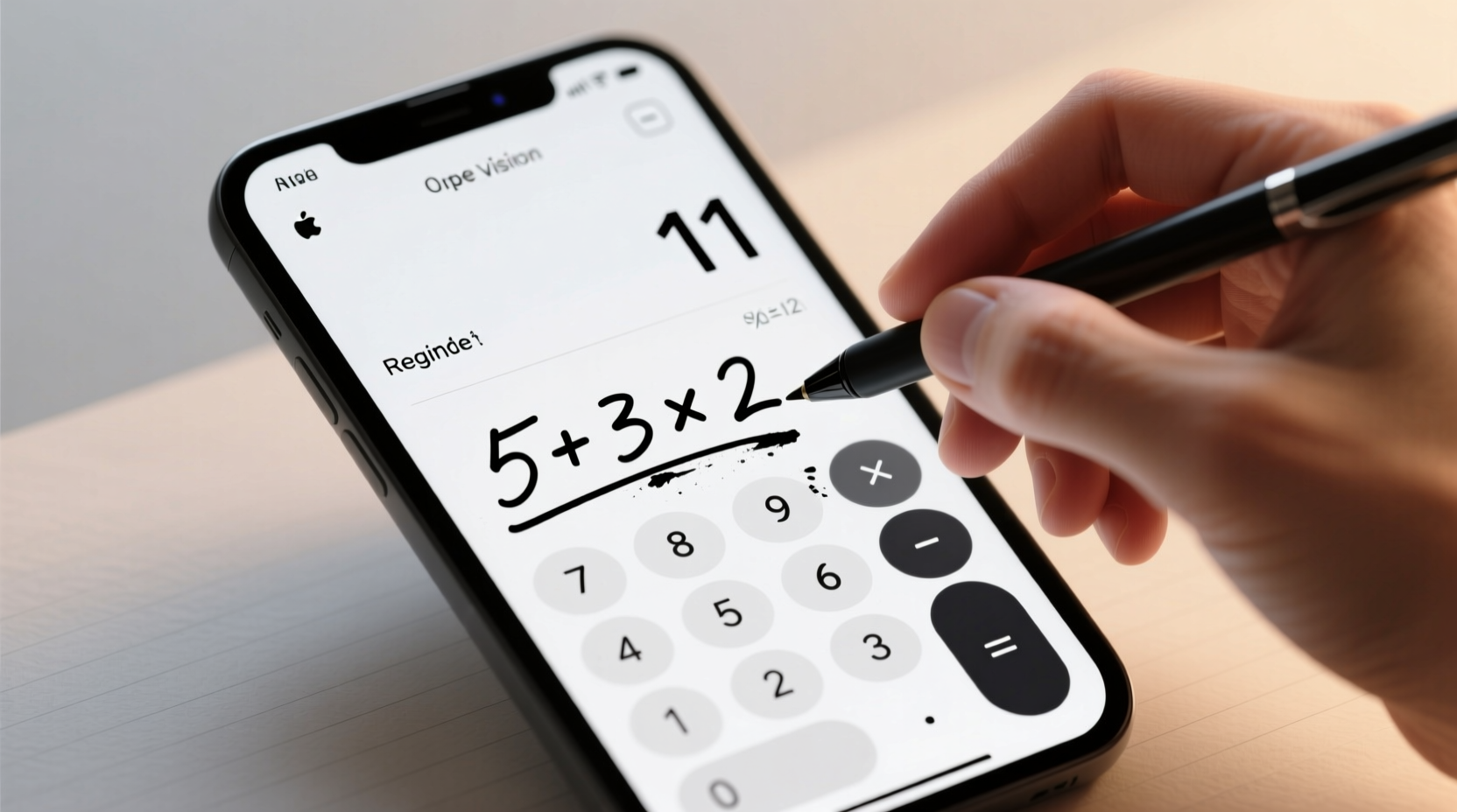 myscript calculator uses handwriting recognition to do