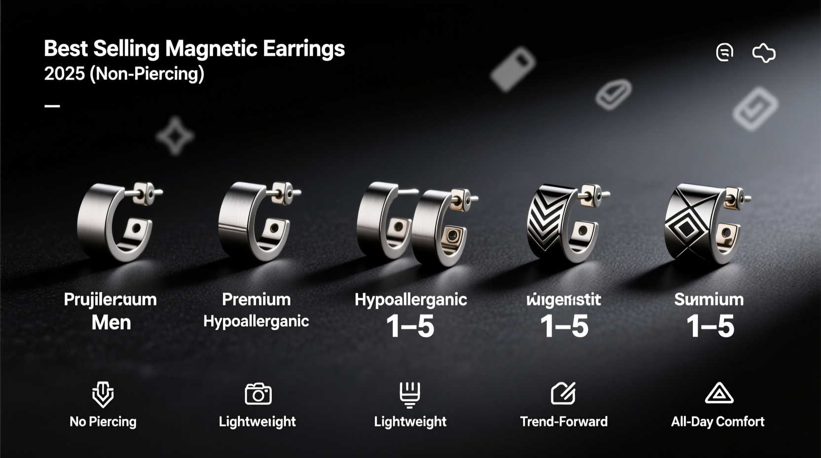 best selling magnet earrings for men