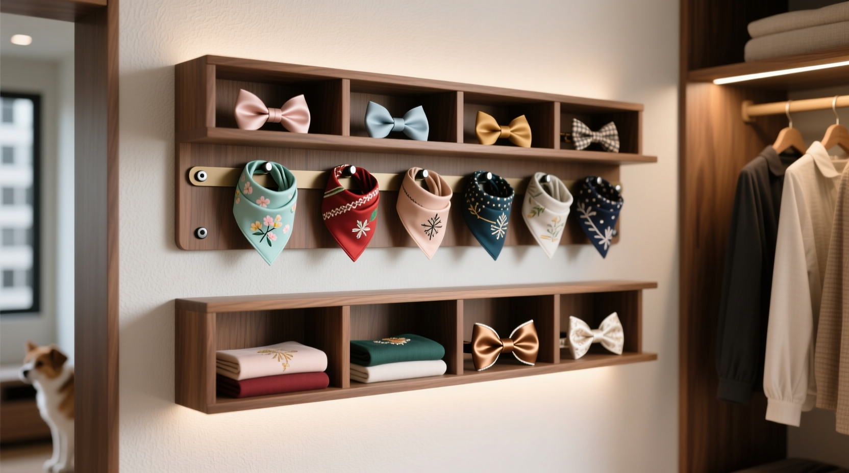 closet organization tips for pet bandanas bow ties