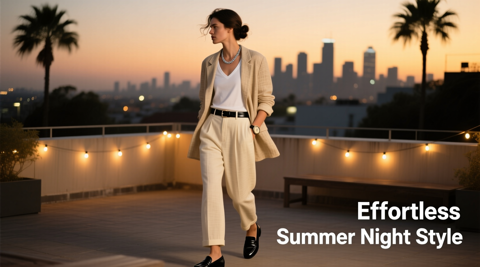how to style a linen blazer for summer nights without looking too formal
