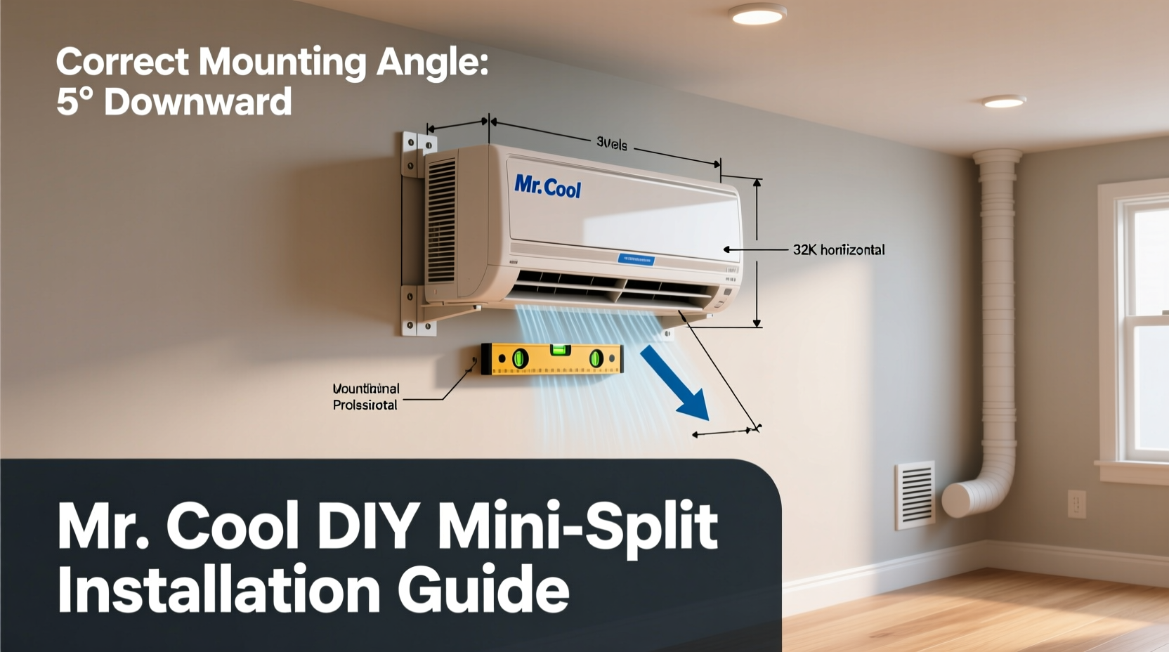 Proper wall mounting angle for Mr. Cool DIY mini split