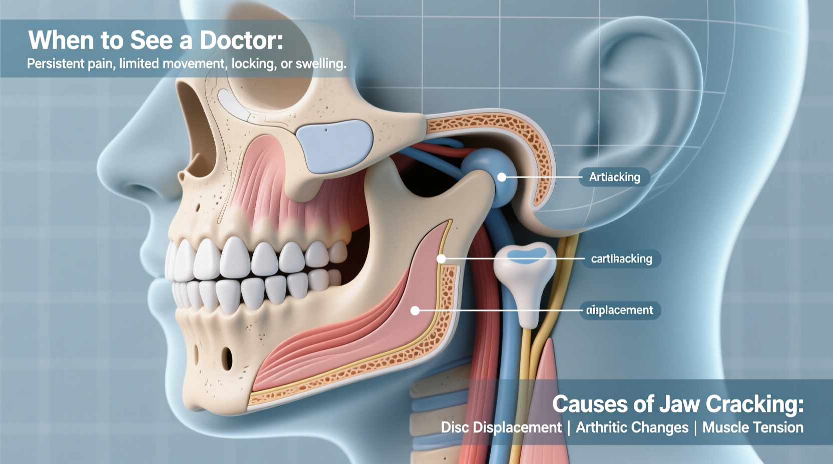 why does my jaw crack when i chew and when should i see a doctor