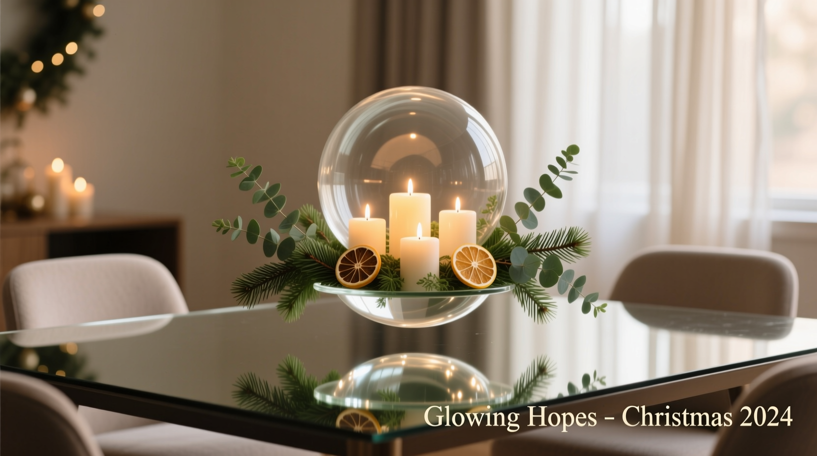 how to make floating christmas centerpieces with candles and greenery