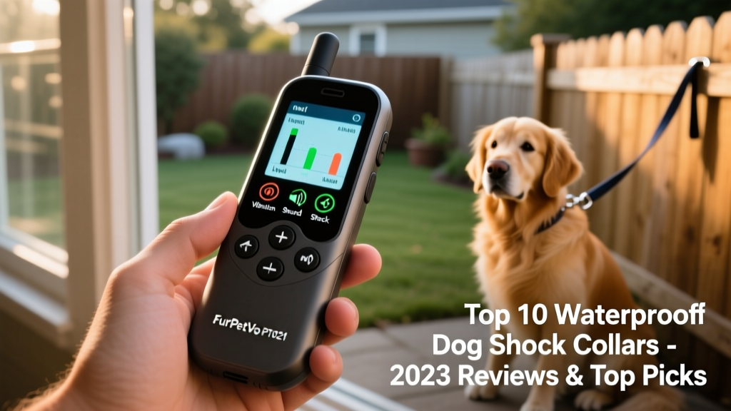 FurPetVo PT0Z1 remote with illuminated LCD screen held in hand, showing clear level indicators and mode icons