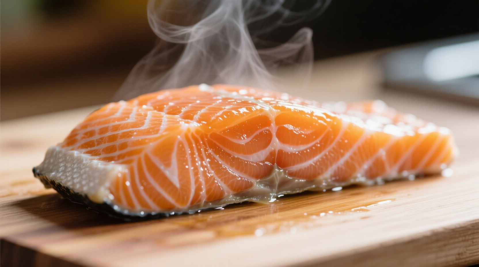 Salmon fillet showing perfect flaky texture at 130 degrees