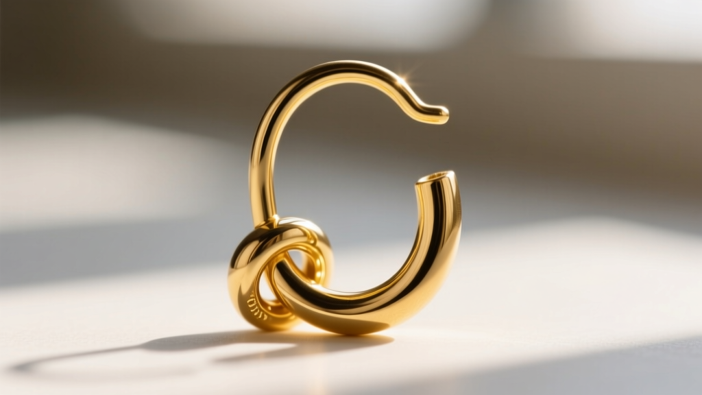Close-up macro shot of a 20-gauge 14k yellow gold kidney wire earring finding, highlighting the hook locking into the base loop.