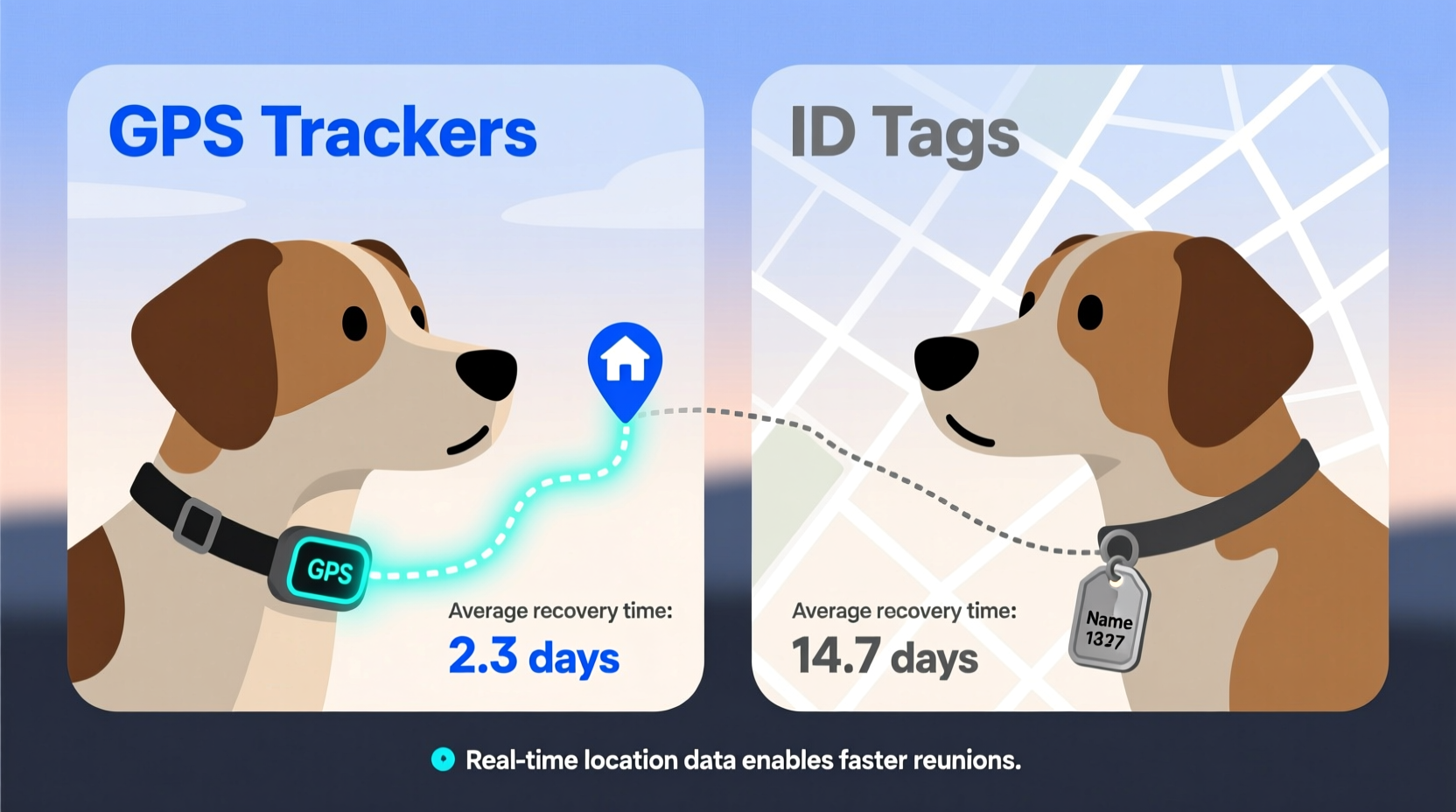 dog gps trackers vs id tags which helps lost pets get home faster