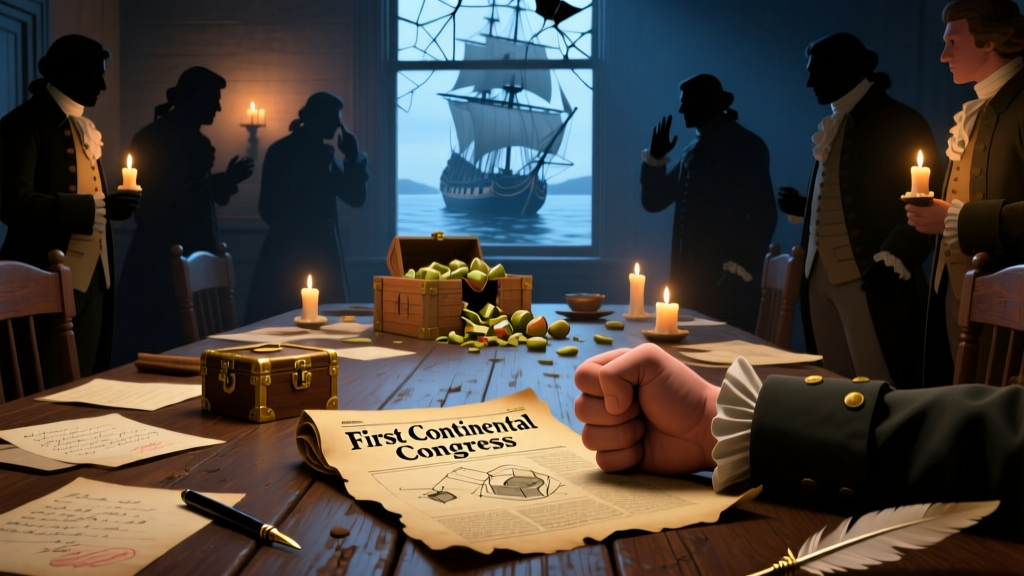 Colonists' Reaction to Boston Tea Party: Boycotts & Congress