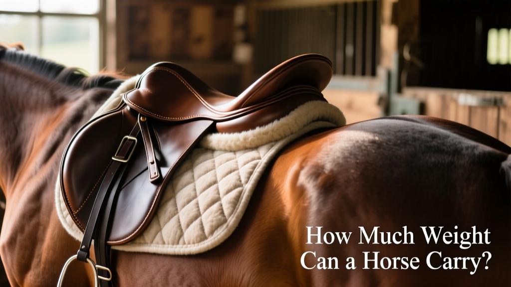 Close-up of a properly fitted English saddle with a high-quality wool-fleece saddle pad on a horse's back, showing even contact and no pinching