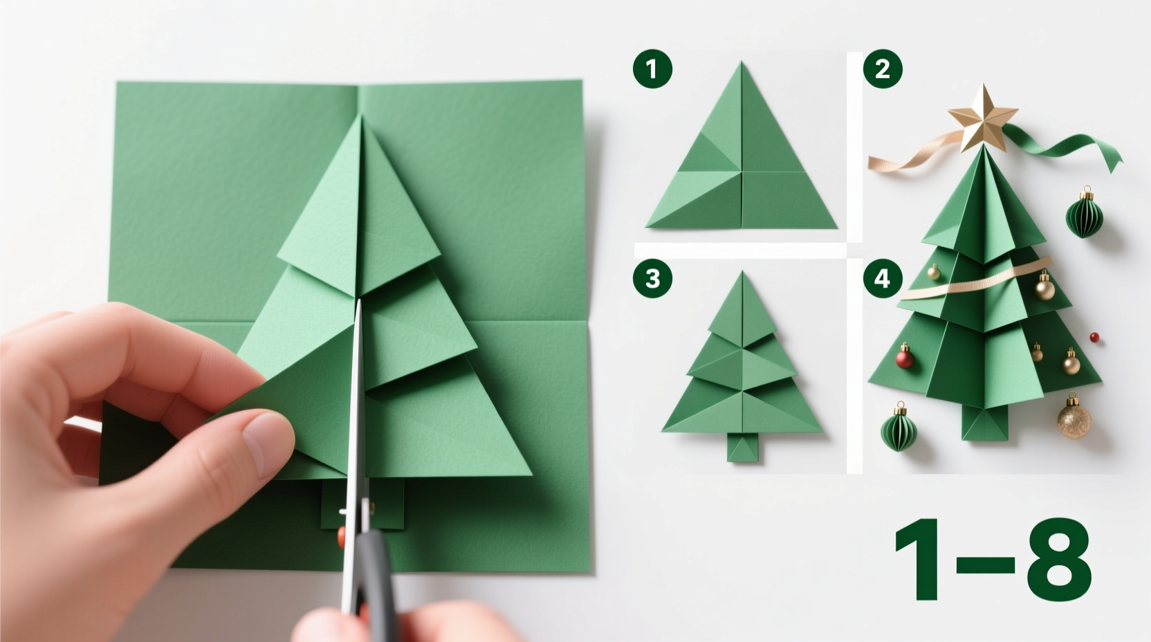 how to make a christmas tree on paper