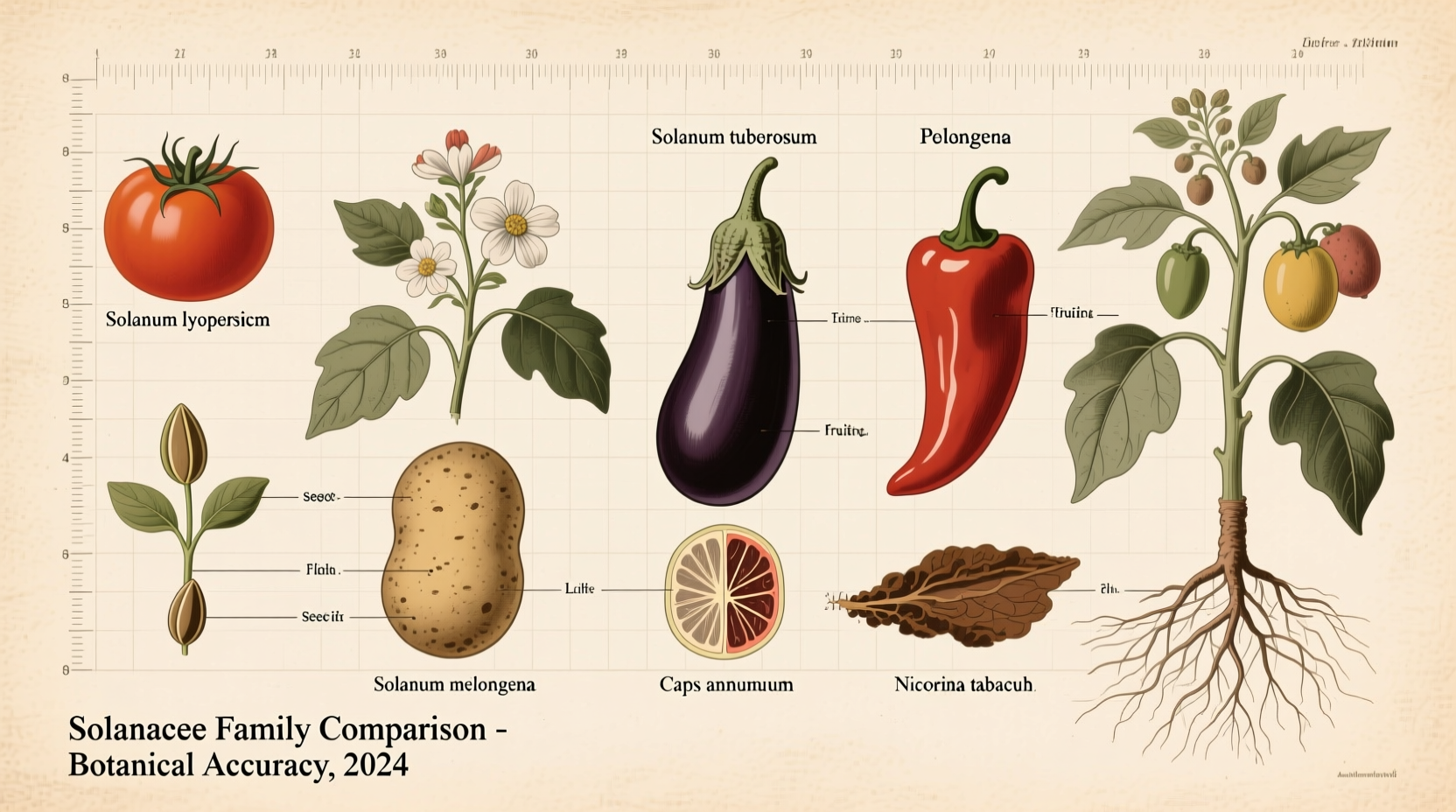 Solanaceae family plants comparison chart