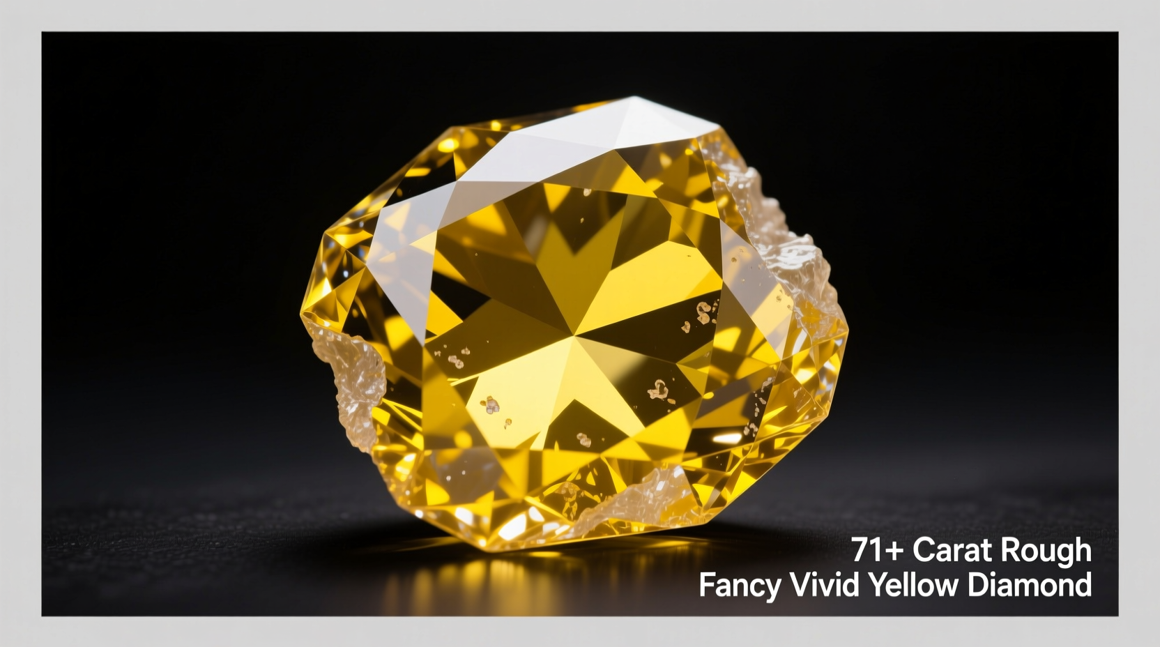 the rough fancy vivid yellow diamond of over 71 carats