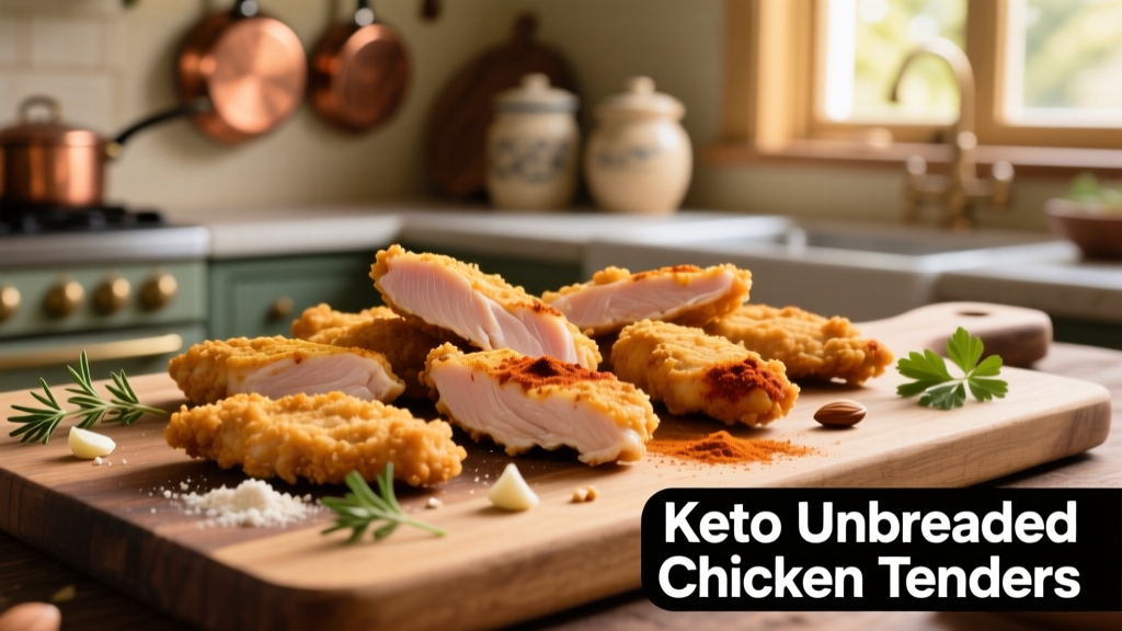 Keto Unbreaded Chicken Tenders Air Fried (Crispy!)