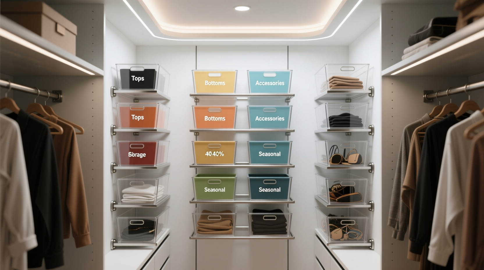 closet shelf risers vs acrylic bins best vertical space strategy