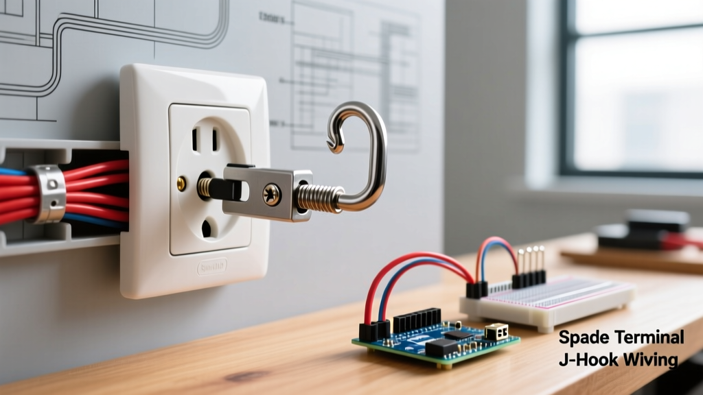 Fork in Electrical Outlet: Spade Terminals vs J-Hook Wiring