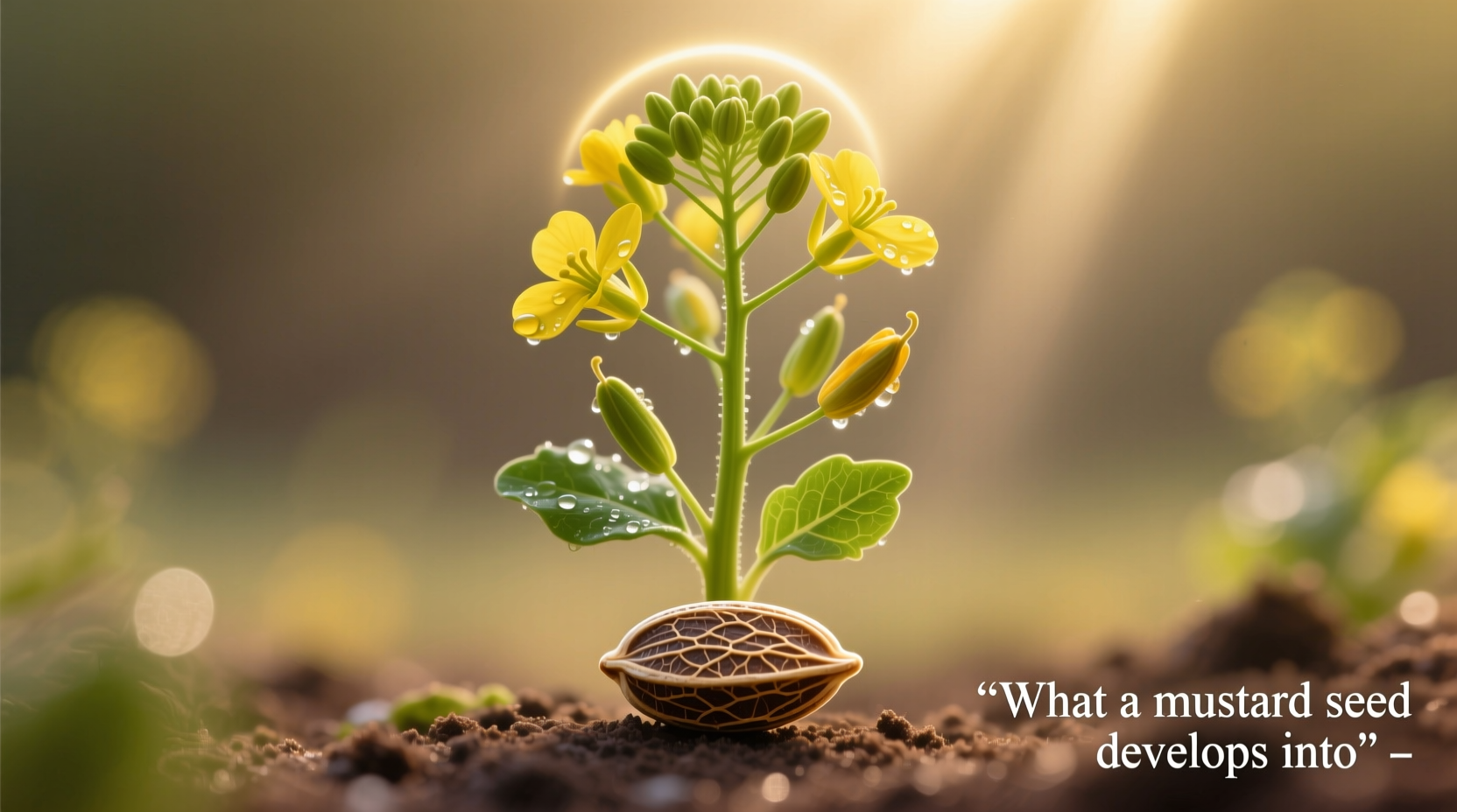 what a mustard seed develops into