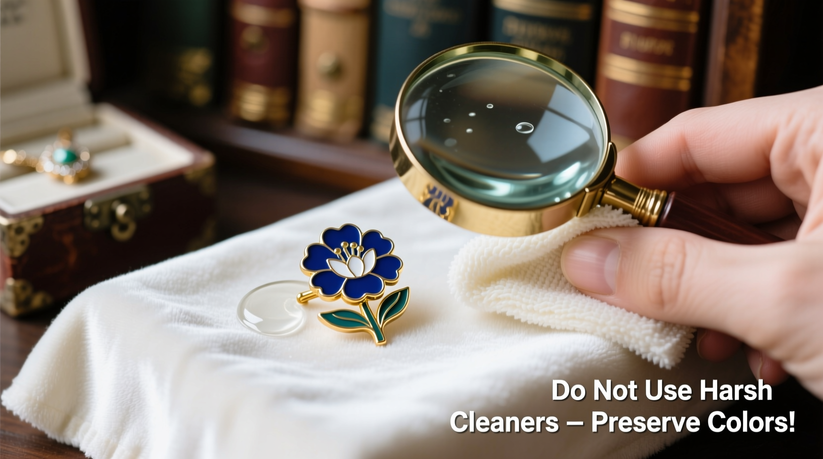 how to safely clean vintage enamel pins without fading the colors