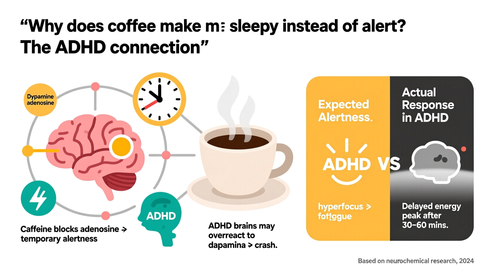 why does coffee make me sleepy instead of alert the adhd connection