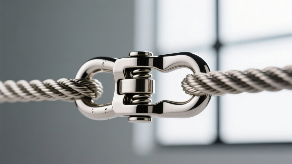 Close-up of a steel lobster clasp attached to a 2.5mm rope chain, demonstrating secure closure mechanisms for daily wear.