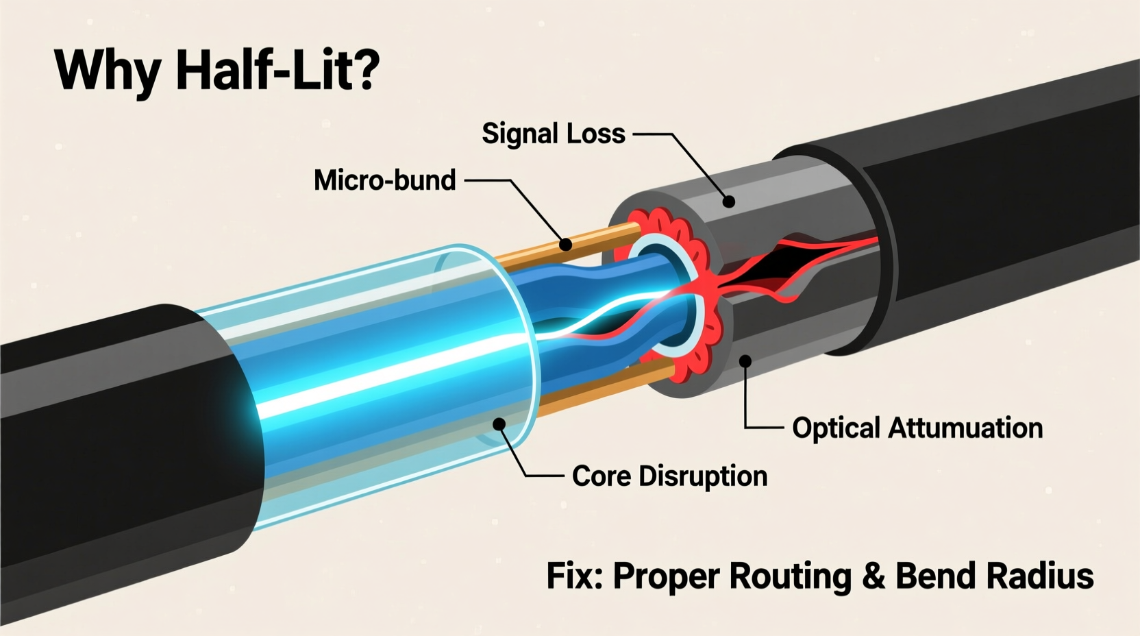 why do some strands have half lit sections and how to fix
