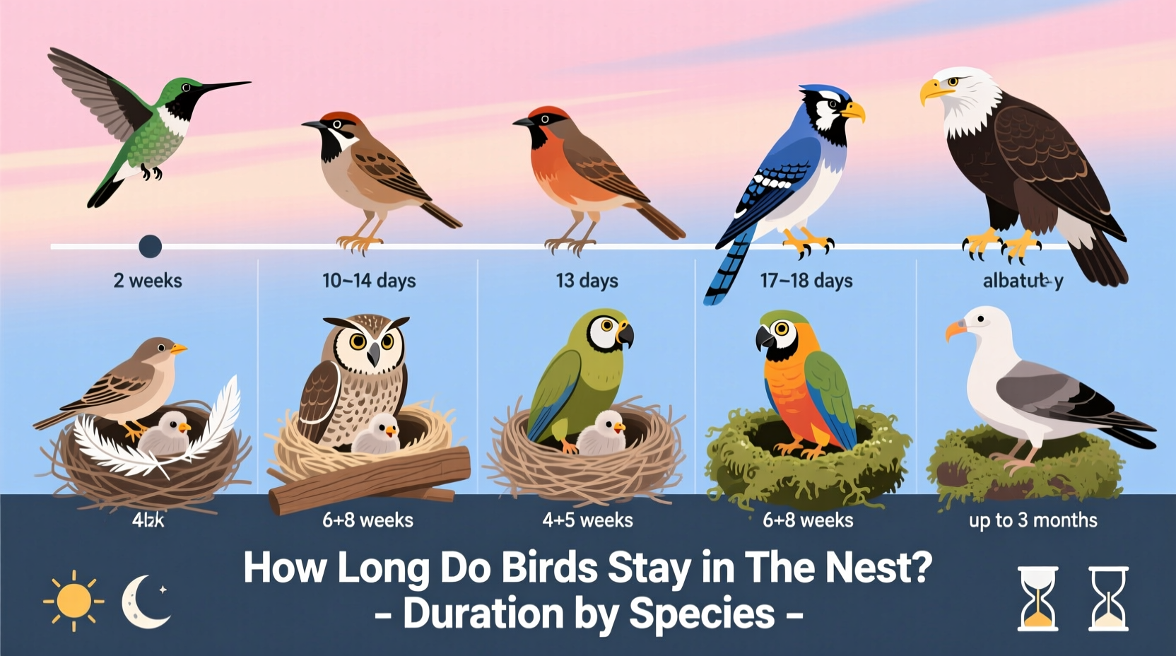 how long do birds stay in the nest