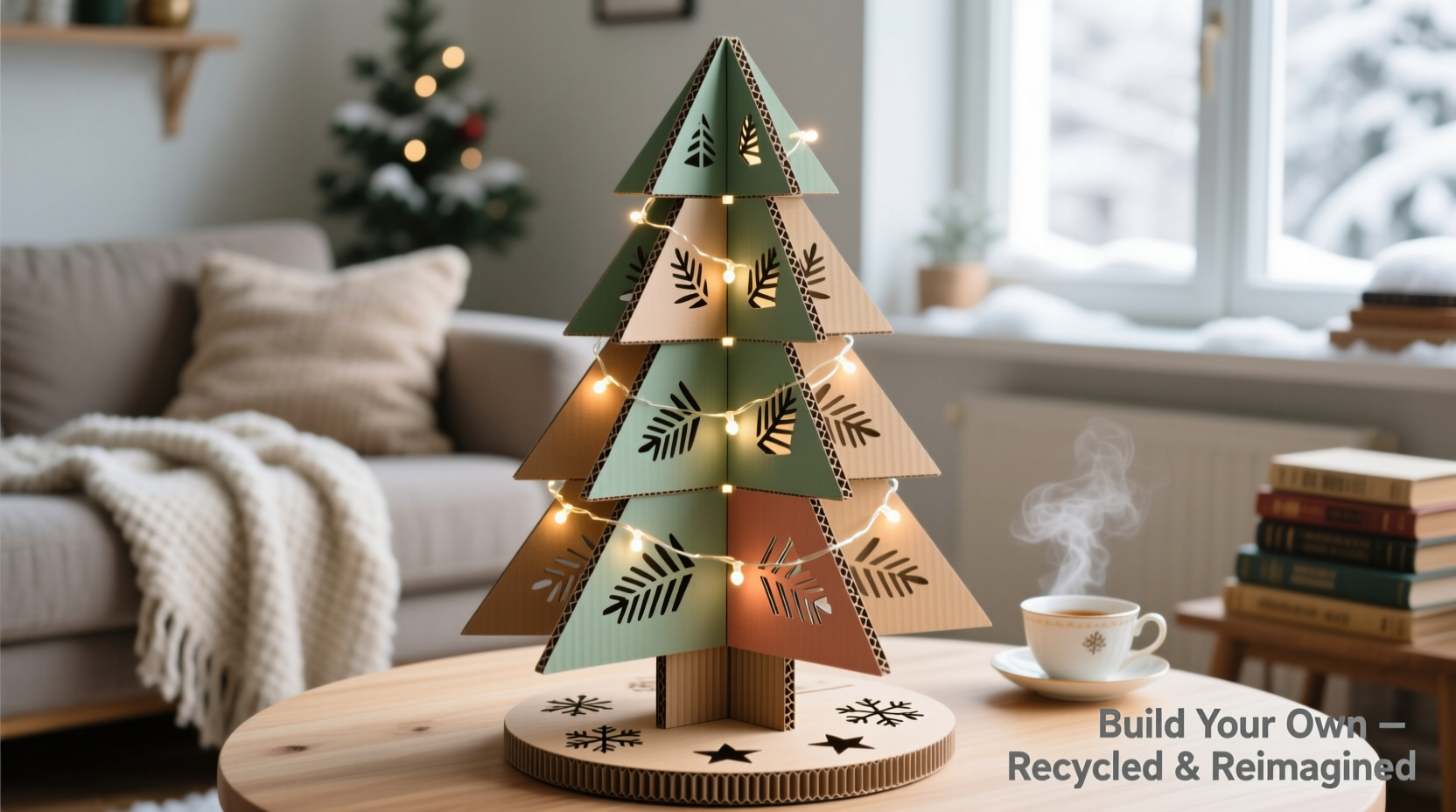 how to build a modular christmas tree from recycled cardboard panels