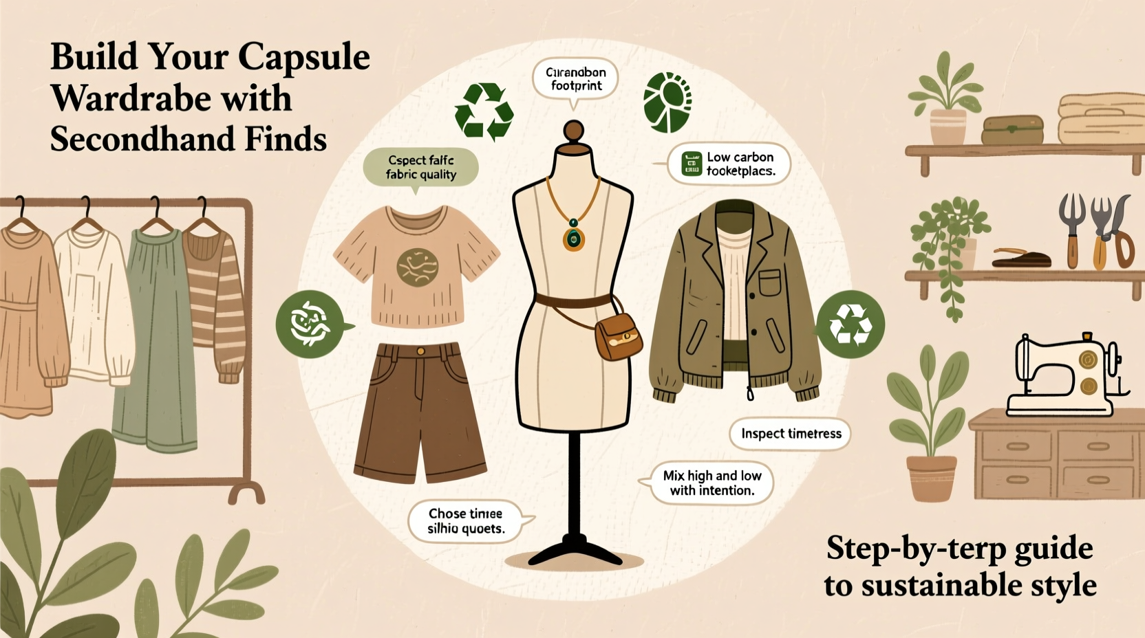 how to create a capsule wardrobe with only secondhand finds sustainable style guide