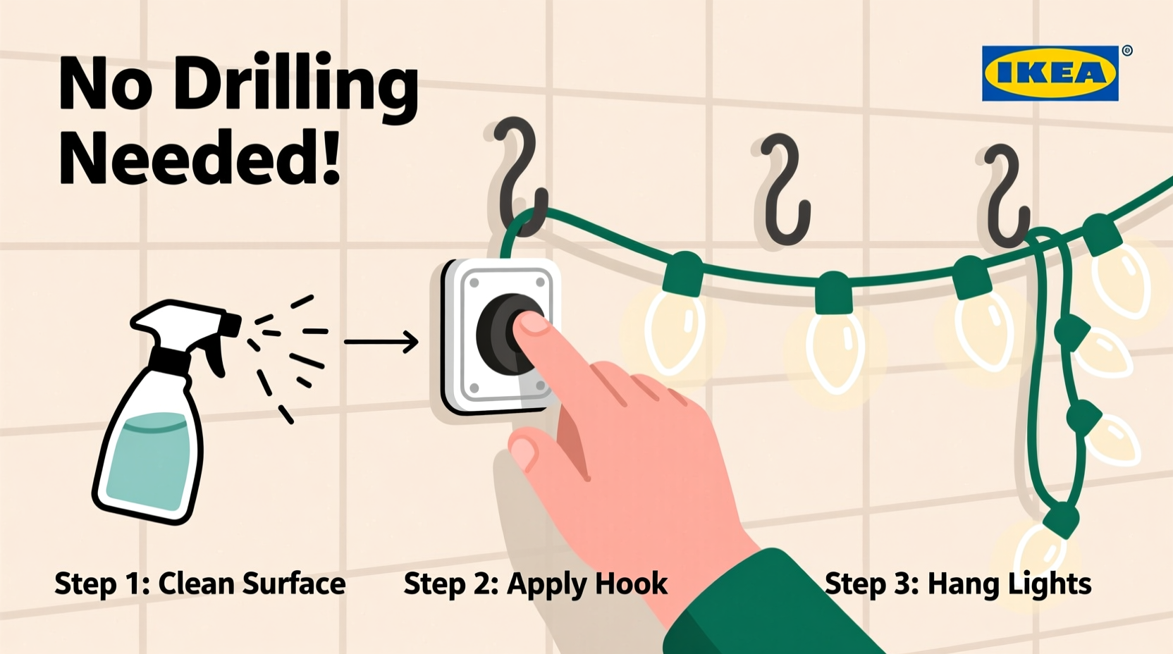 how to use command hooks to hang heavy christmas lights without drilling