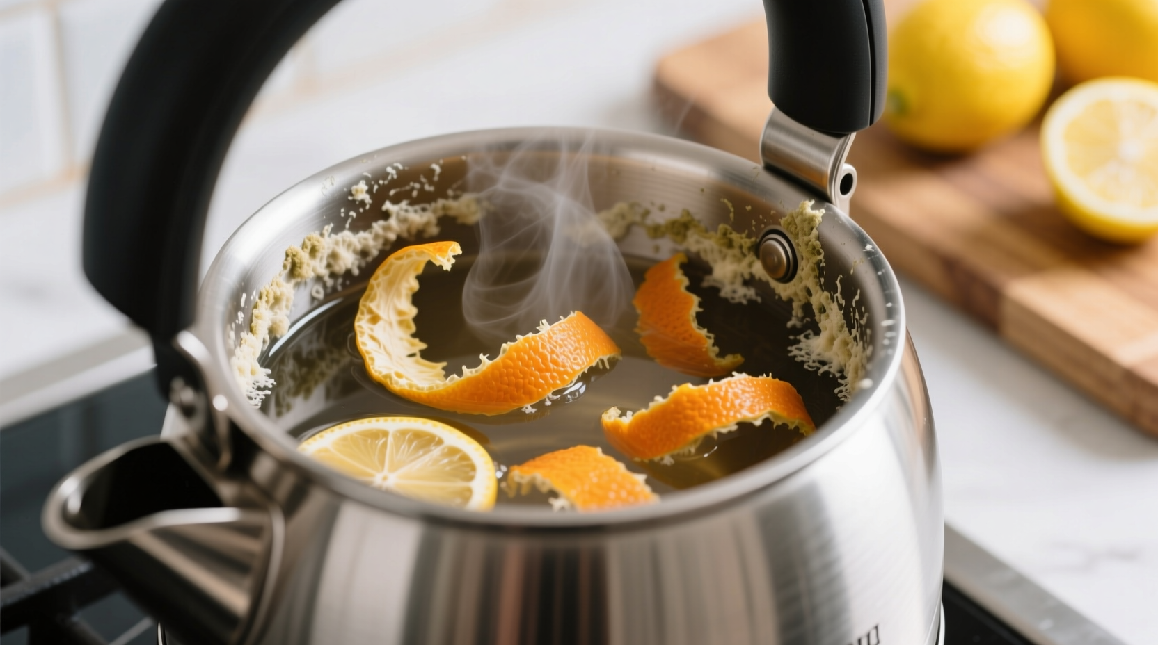 lemon peel limescale removal eco friendly kettle cleaning