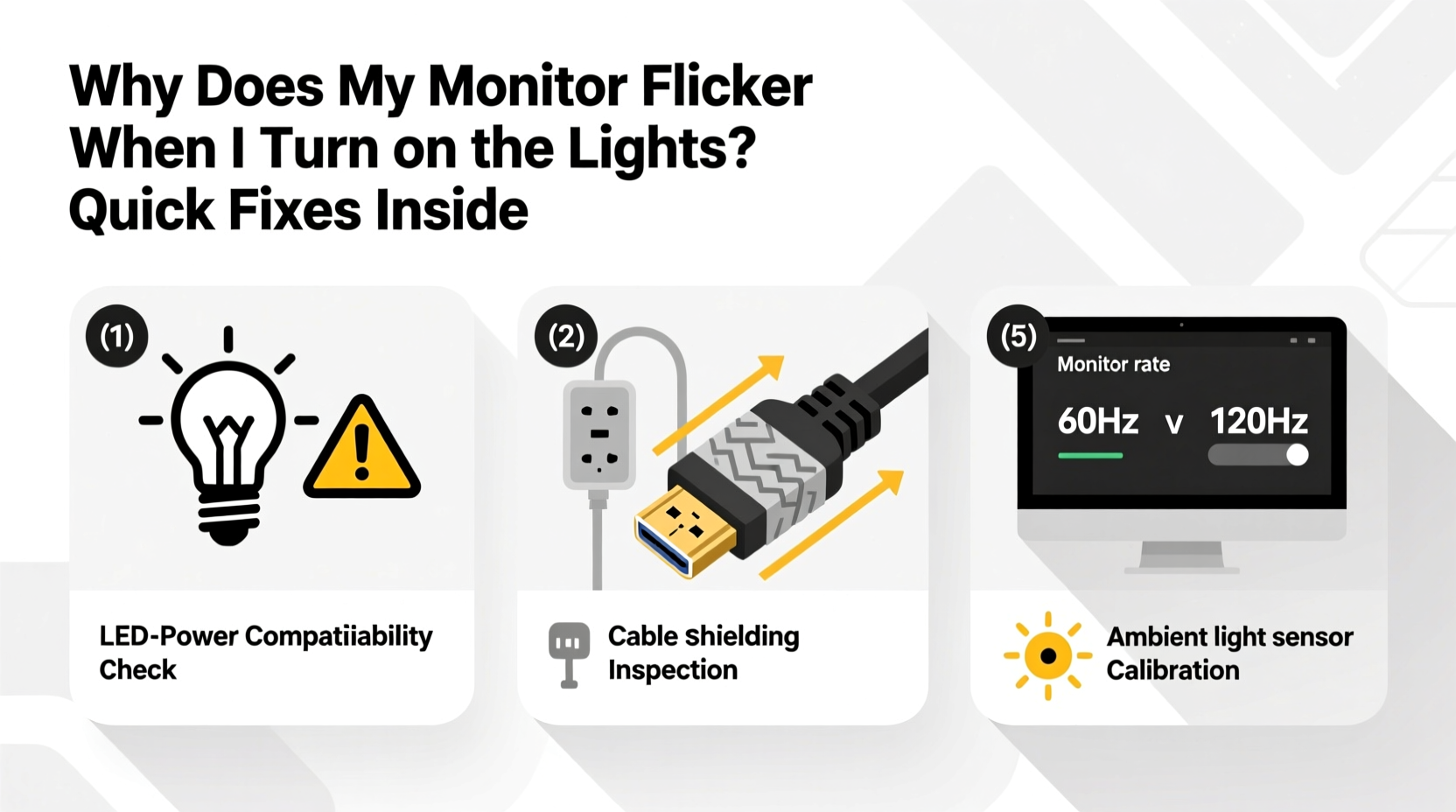 why does my monitor flicker when i turn on the lights quick fixes inside