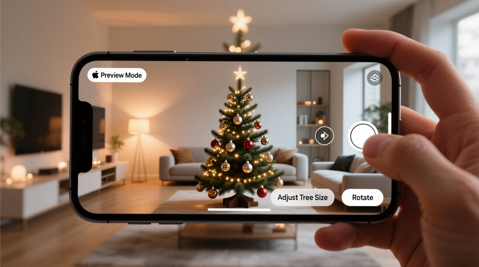 how to use augmented reality apps to preview christmas tree setups