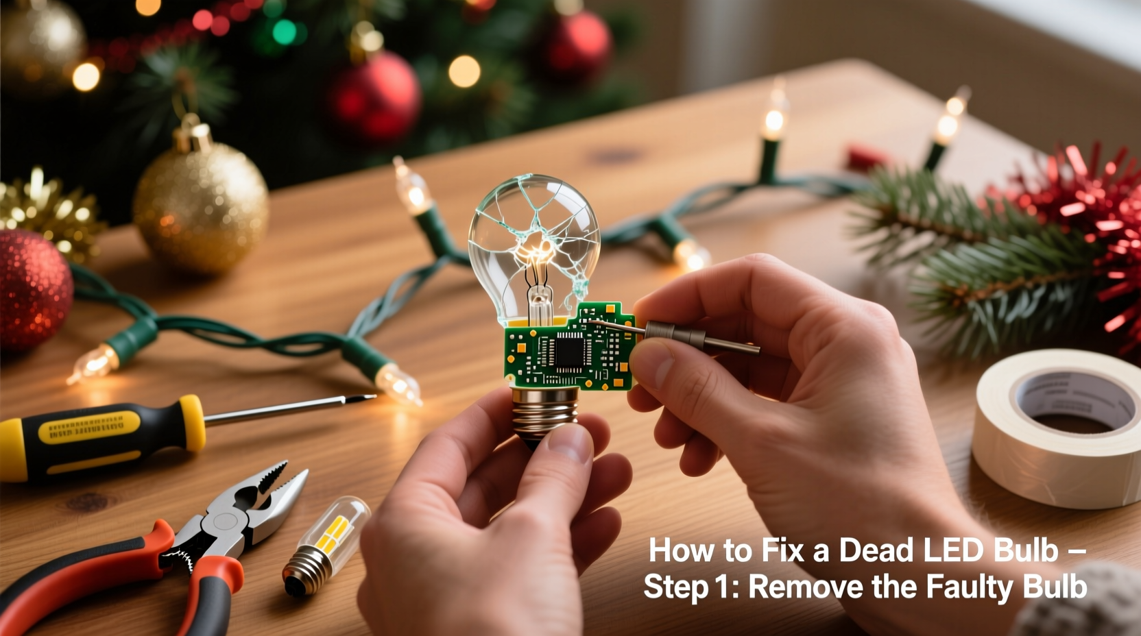 how to fix a single dead bulb on led christmas lights without replacing the whole strand
