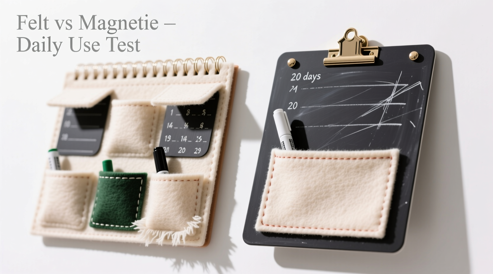 felt advent calendar pockets vs magnetic chalkboard versions which hold up better with daily use